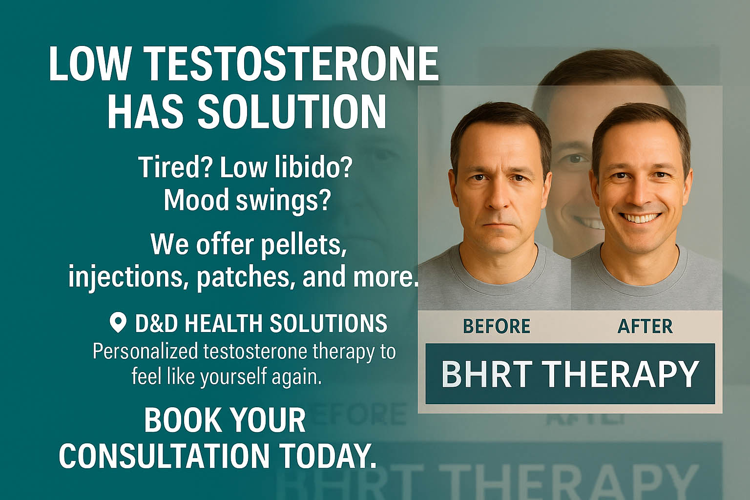 Low Testosterone Treatment and BHRT Therapy - D&D Health Solutions